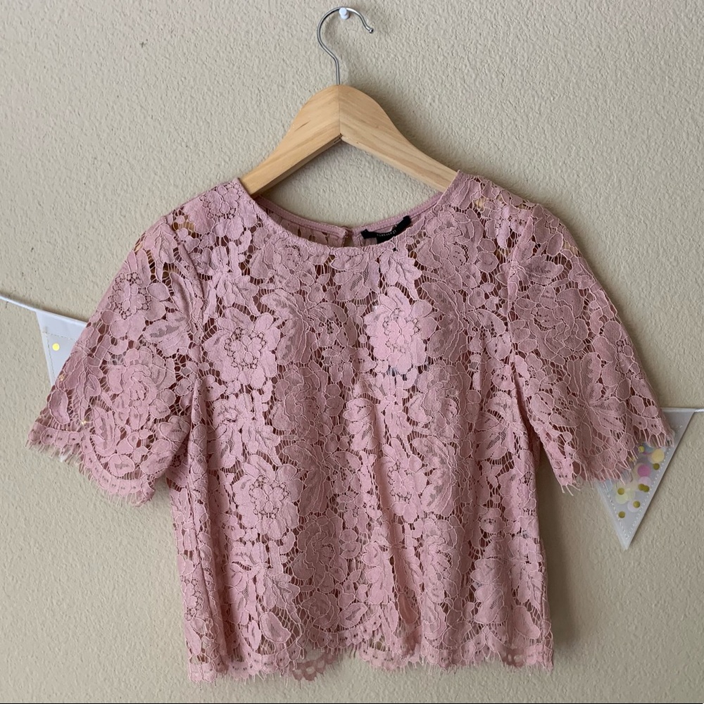 d u s t y  r o s e - - - LACE crop top 🌺